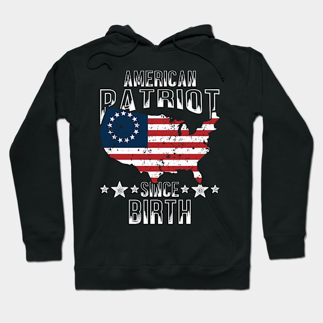 Betsy Ross Flag American Patriot Hoodie by teevisionshop